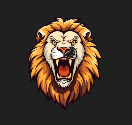 Original PNG lion logo with a transparent background before conversion